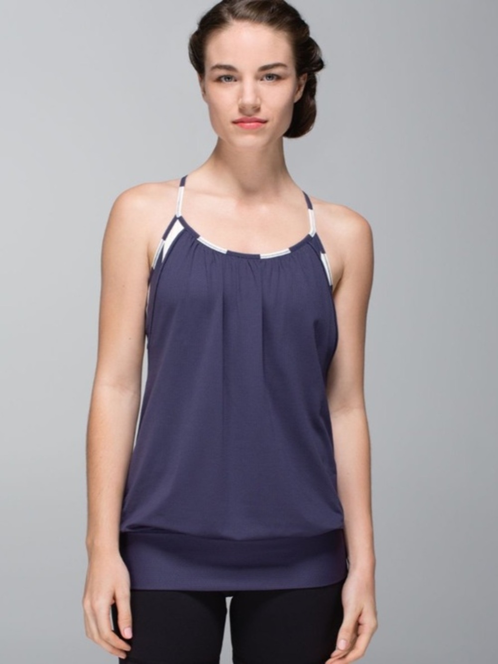 Lululemon No limits tank . Cadet blue/ steep stripe